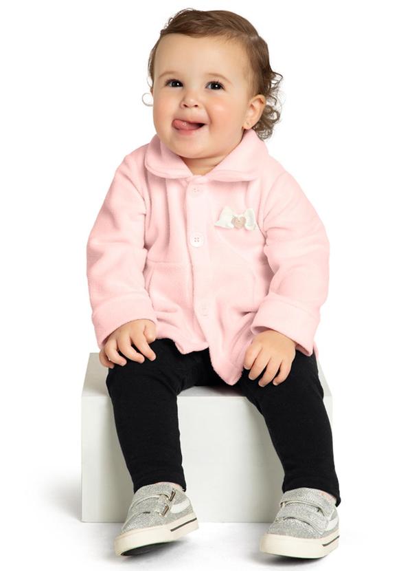 Marlan - Conjunto Bebê Casaco Thermo Soft e Legging Rosa