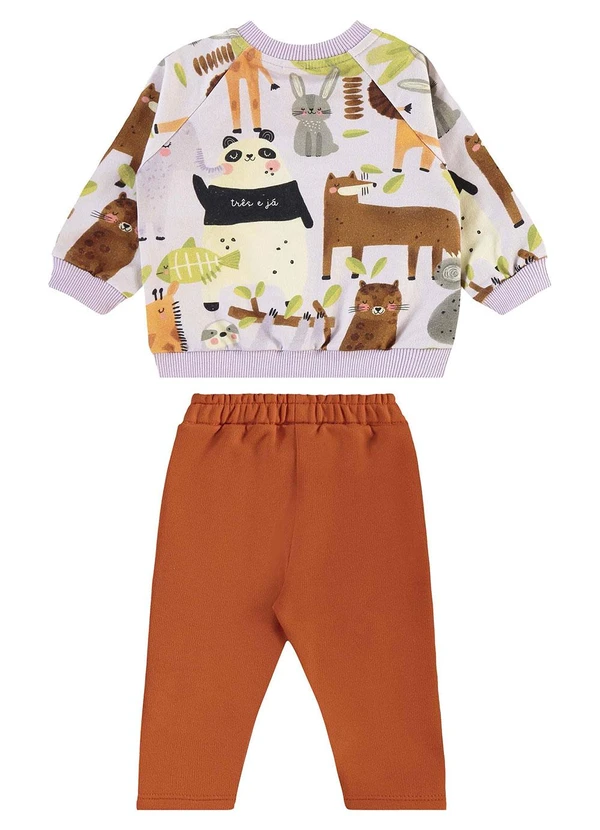 Três e Já - Conjunto Bebê com Blusão e Calça Roxo 3