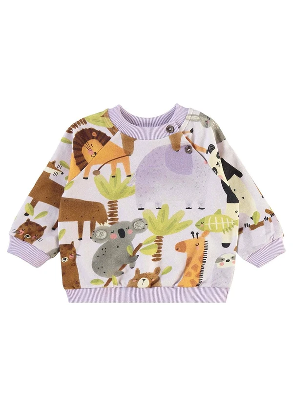 Três e Já - Conjunto Bebê com Blusão e Calça Roxo 4