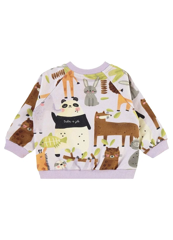 Três e Já - Conjunto Bebê com Blusão e Calça Roxo 5