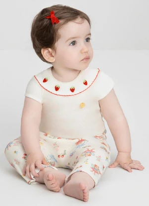 Conjunto Bebê com Body e Calça Up Baby Branco - UP BABY