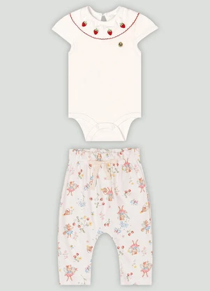 Conjunto Bebê com Body e Calça Up Baby Branco - UP BABY