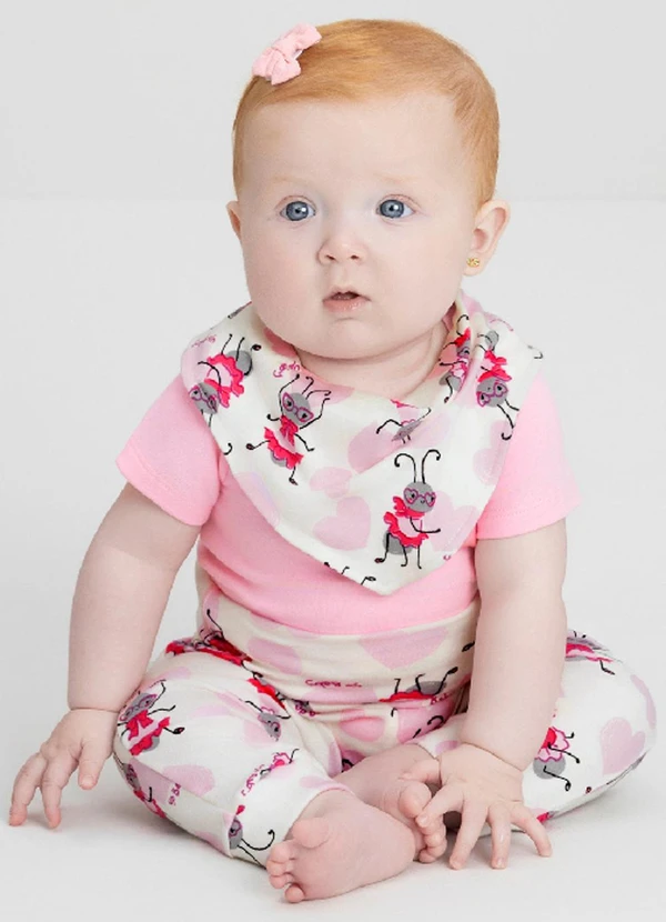 Up Baby - Conjunto Bebê com Body e Calça Up Baby Rosa