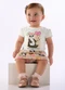 Quimby - Conjunto Bebê com Estampa de Panda Branco - variação:  