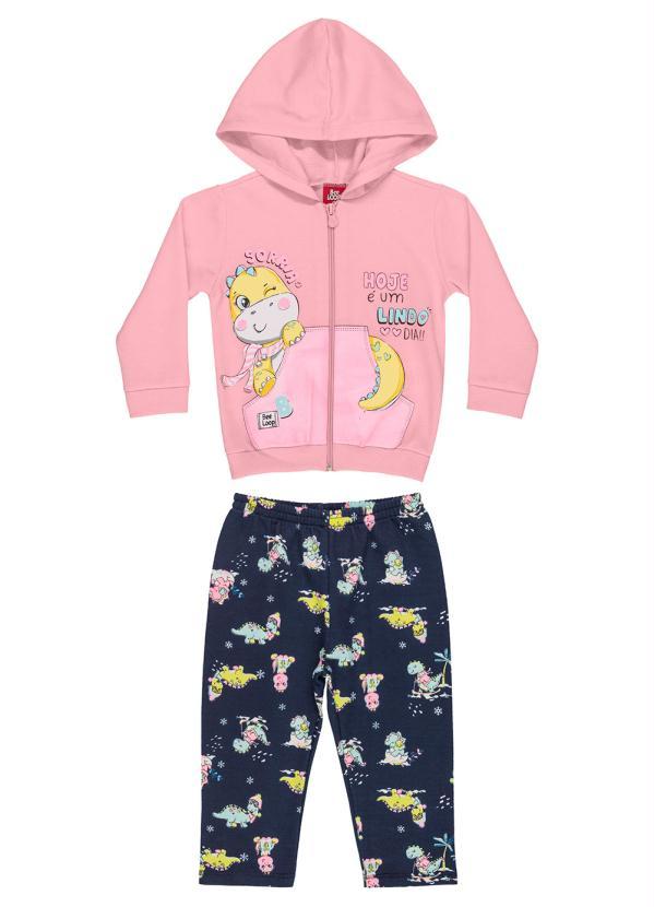 Bee Loop - Conjunto Bebê com Jaqueta e Calça Rosa 1