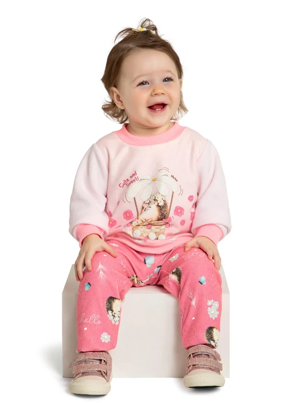 Marlan - Conjunto Bebê Floresta Encantada Rosa