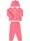 Marlan - Conjunto Bebê Jaqueta e Calça Boucle Liso Rosa - variação: Rosa
