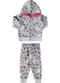 Marlan - Conjunto Bebê Jaqueta e Calça Gatinhos Bege - variação: Cinza