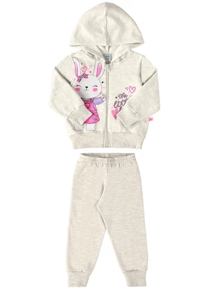 Marlan - Conjunto Bebê Jaqueta e Calça Moletom Baby Cinza - MARLAN