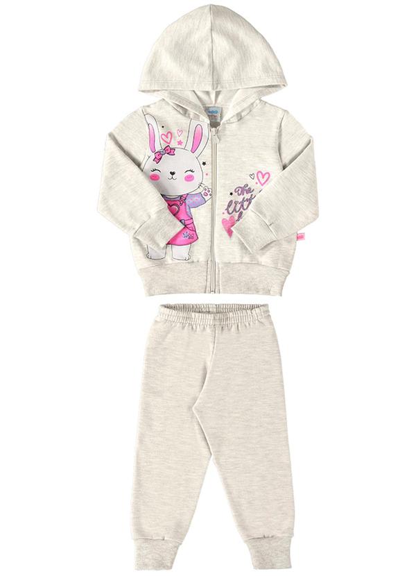 Marlan - Conjunto Bebê Jaqueta e Calça Moletom Baby Cinza