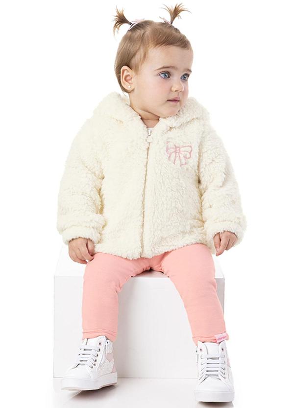 Marlan - Conjunto Bebê Jaqueta Sherpa e Legging Baby Bege 1