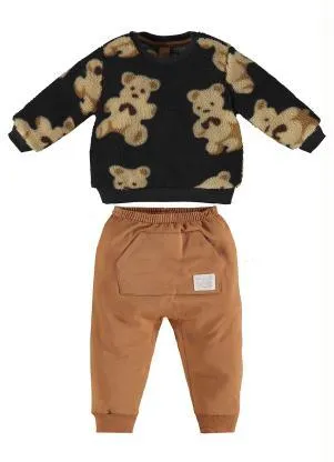 Up Baby - Conjunto Bebê Menina Blusão e Calça Preto - UP BABY