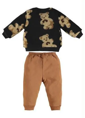 Up Baby - Conjunto Bebê Menina Blusão e Calça Preto - UP BABY