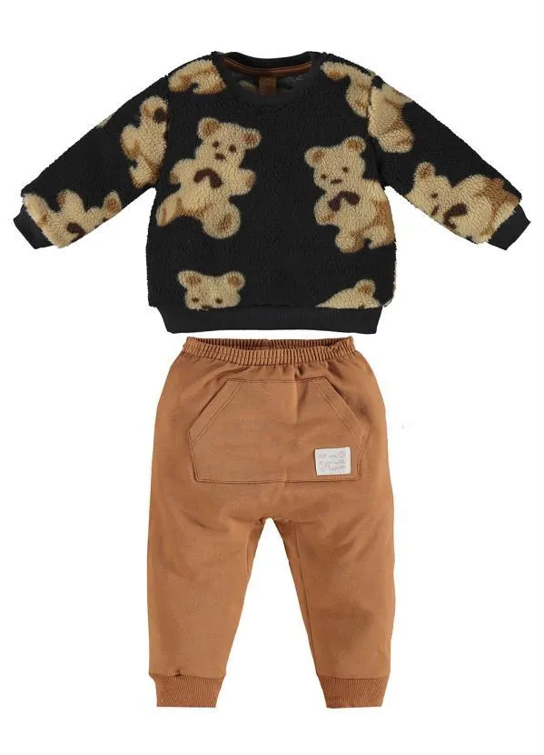 Up Baby - Conjunto Bebê Menina Blusão e Calça Preto