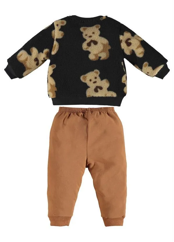 Up Baby - Conjunto Bebê Menina Blusão e Calça Preto 2