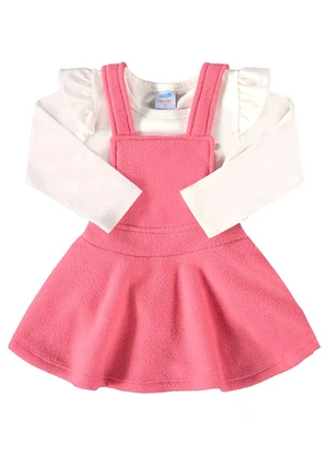 Marlan - Conjunto Bebê Menina Body e Salopete Baby Bege - MARLAN