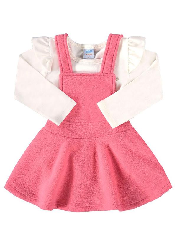 Marlan - Conjunto Bebê Menina Body e Salopete Baby Bege 1