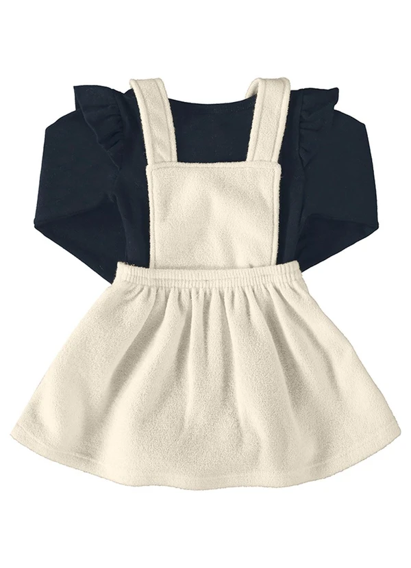 Marlan - Conjunto Bebê Menina Body e Salopete Baby Preto 3