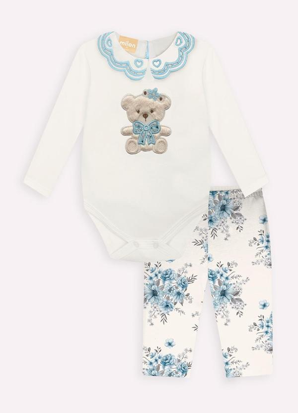 Milon - Conjunto Bebê Menina Bordado Off White 2