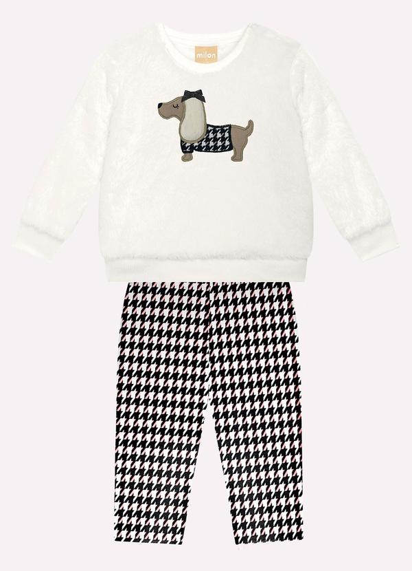 Milon - Conjunto Bebê Menina Bordado Off White 1