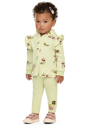 Elian - Conjunto Bebê Menina Brilho com Capuz Verde - ELIAN