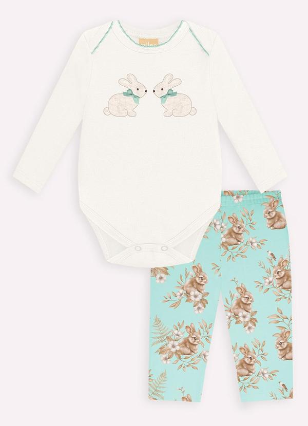 Milon - Conjunto Bebê Menina Coelhinhos Branco 2