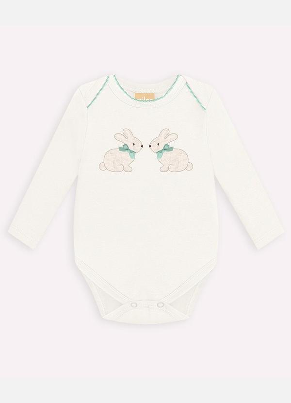 Milon - Conjunto Bebê Menina Coelhinhos Branco 3