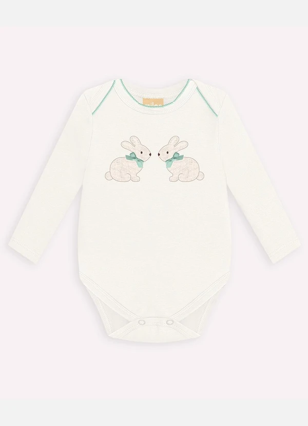Milon - Conjunto Bebê Menina Coelhinhos Branco 3