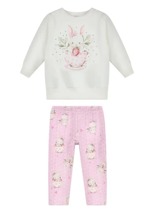 Alakazoo - Conjunto Bebê Menina com Blusão e Calça Rosa - ALAKAZOO