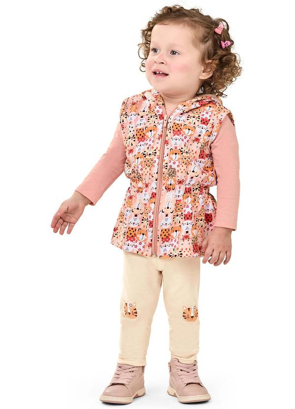 Elian - Conjunto Bebê Menina com Colete Rosa 1