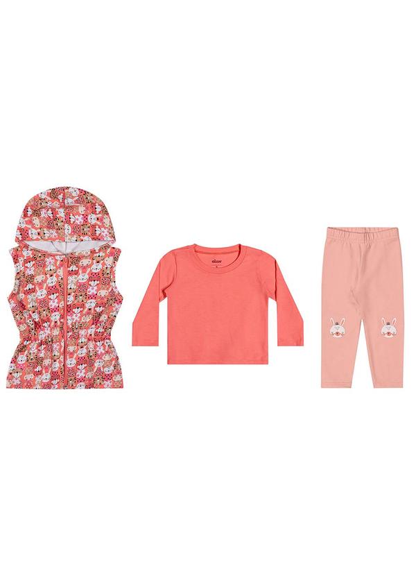 Elian - Conjunto Bebê Menina com Colete Rosa 3