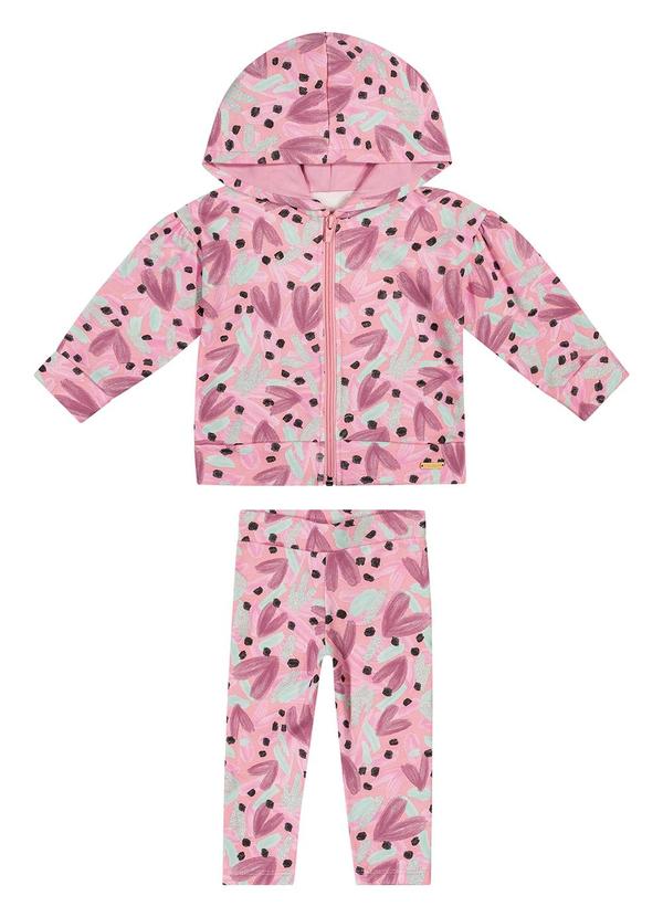 Colorittá - Conjunto Bebê Menina Corações com Glitter Rosa