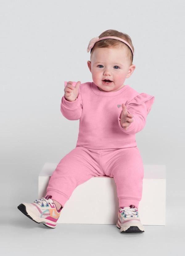 Brandili Baby - Conjunto Bebê Menina de Coração Rosa