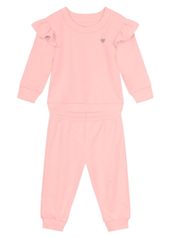 Brandili Baby - Conjunto Bebê Menina de Coração Rosa