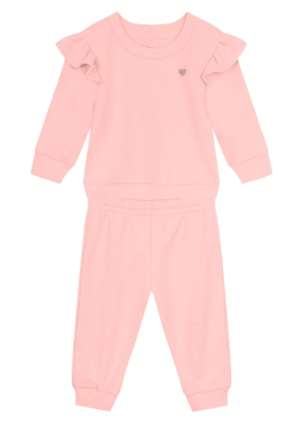 Brandili Baby - Conjunto Bebê Menina de Coração Rosa