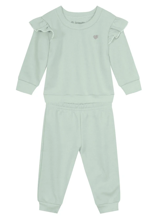 Brandili Baby - Conjunto Bebê Menina de Coração Verde
