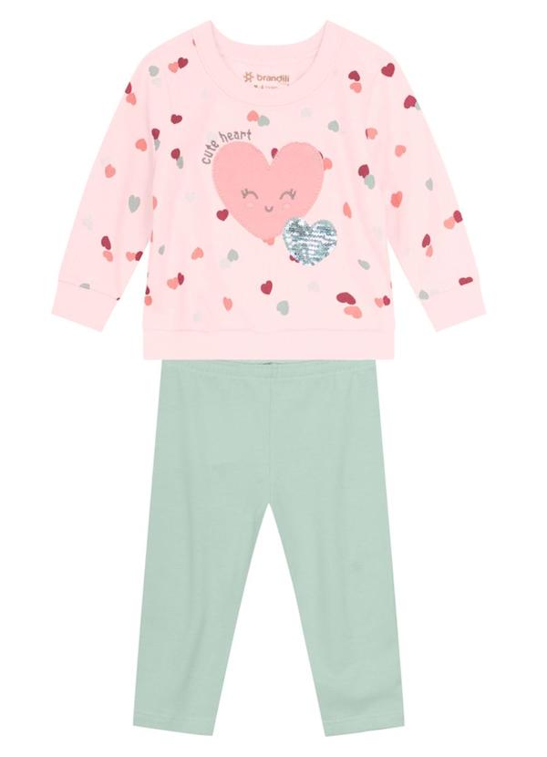 Brandili Baby - Conjunto Bebê Menina de Corações Rosa 2