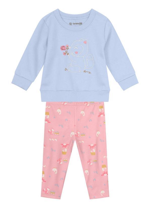 Brandili Baby - Conjunto Bebê Menina de Esquilinho Azul