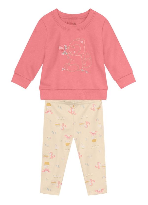Brandili Baby - Conjunto Bebê Menina de Esquilinho Rosa