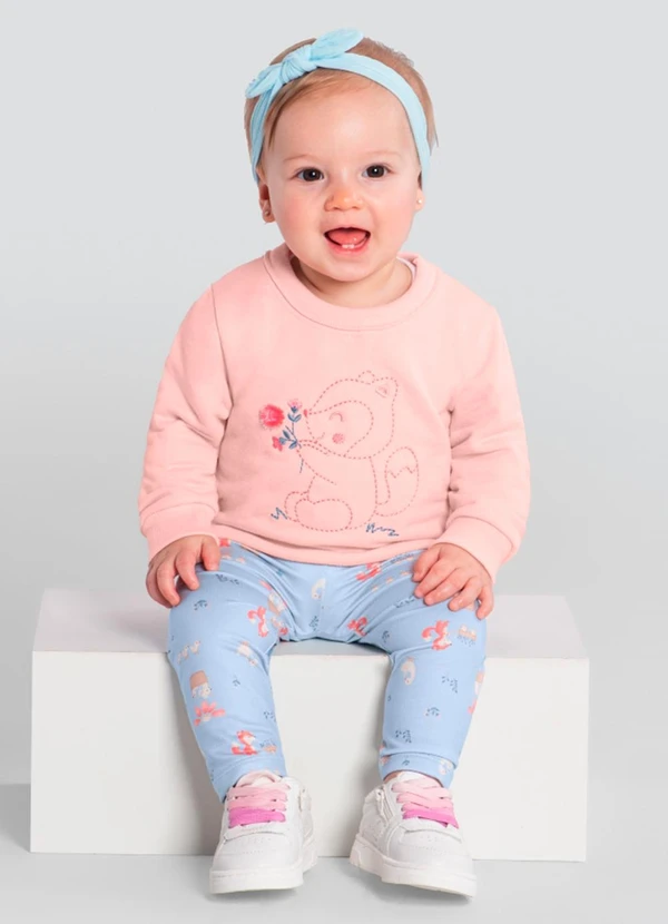 Brandili Baby - Conjunto Bebê Menina de Esquilinho Rosa