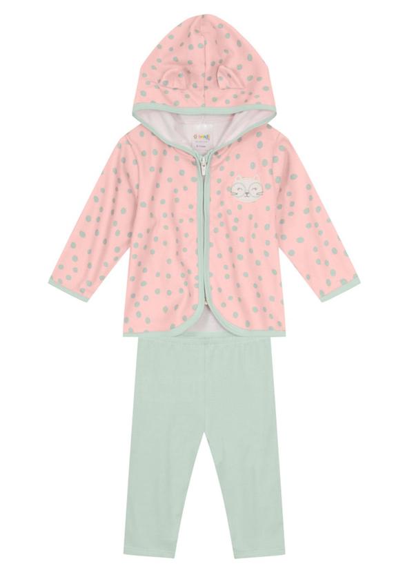 Brandili Baby - Conjunto Bebê Menina de Gatinho Rosa