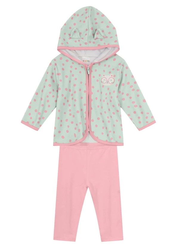 Brandili Baby - Conjunto Bebê Menina de Gatinho Verde 2