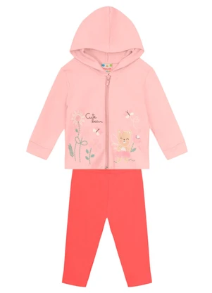 Brandili - Conjunto Bebê Menina de Ursinho Rosa - BRANDILI