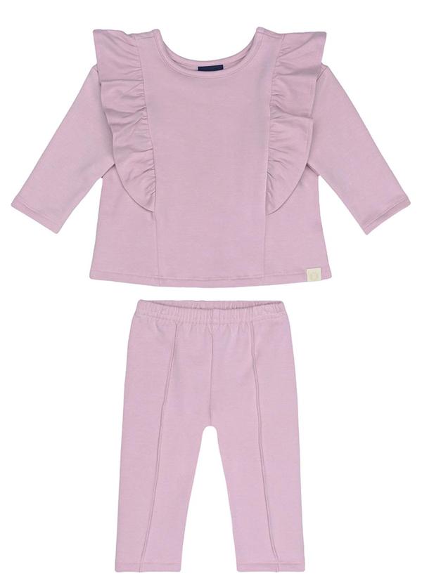 Guloseima - Conjunto Bebê Menina em Molecotton Rosa
