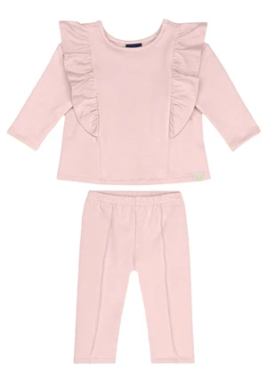 Guloseima - Conjunto Bebê Menina em Molecotton Rosa - GULOSEIMA