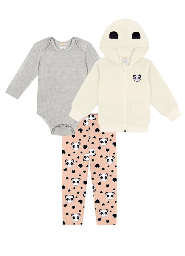 Abrange - Conjunto Bebê Menina em Pelo Bege