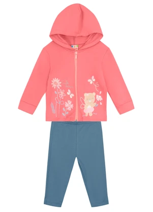 Brandili - Conjunto Bebê Menina em Puff Rosa - BRANDILI