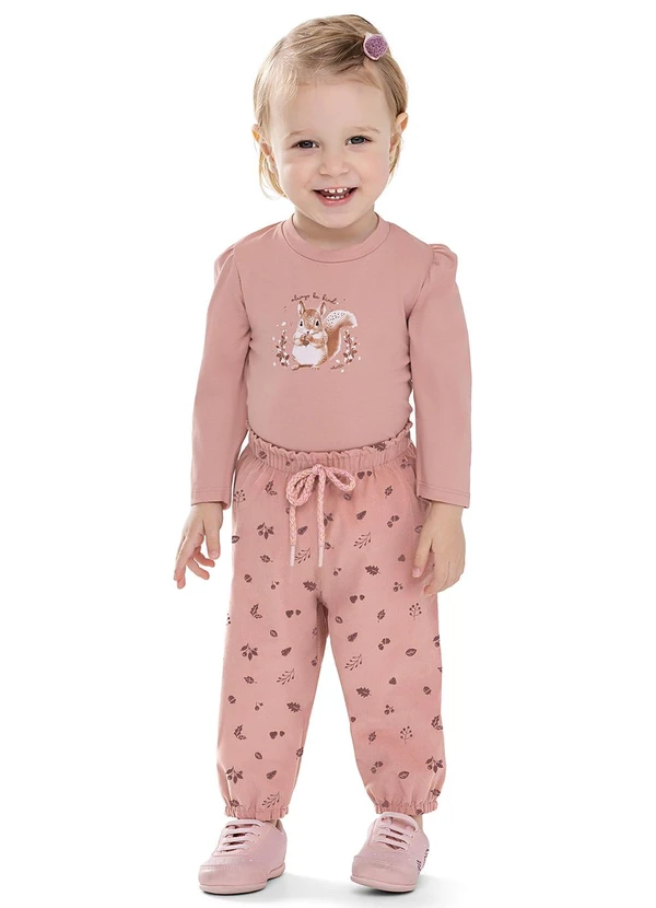 Colorittá - Conjunto Bebê Menina Estampa Esquilo Rosa