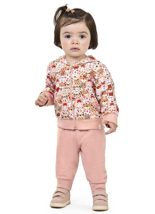 Elian - Conjunto Bebê Menina Jaqueta Bichinhos Rosa