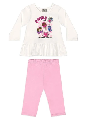 Quimby - Conjunto Bebê Menina Legging Bege - QUIMBY